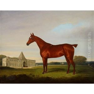 Horse In Landscape, Castle Howard Beyond by Henry Bernard Chalon