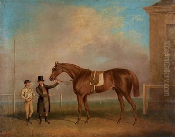 A Jockey And His Trainer With A Bay Hunter - view 1