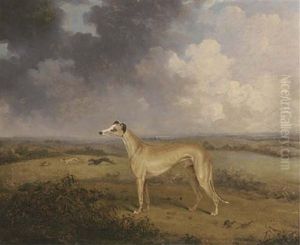 A Prize Greyhound In A Landscape, A Coursing Scene Beyond