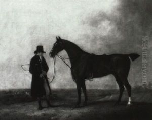 Bay Hunter And A Groom In A Landscape by Henry Bernard Chalon