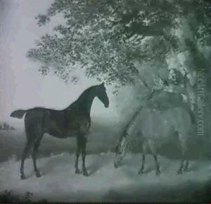 A Bay And Chestnut Hunter In A Landscape A Bay And Chestnut Hunter In A Landscape