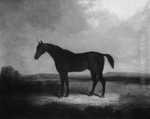 Giles, A Bay Racehorse In A Landscape Giles, A Bay Racehorse In A Landscape