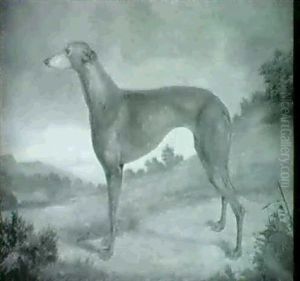 A Whippet In A Landscape