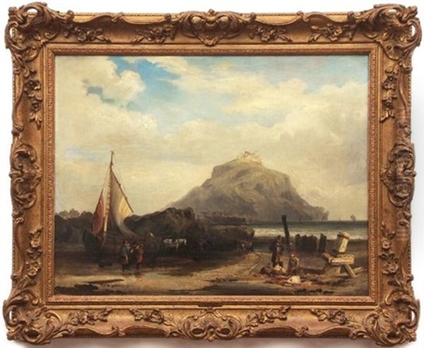 Fisher Folk Before St Michael's Mount - view 1