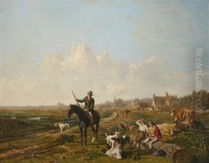A Mounted Gamekeeper Questions The Cattle Herders On Their Being Found With A Sporting Dog A Mounted Gamekeeper Questions The Cattle Herders On Their Being Found With A Sporting Dog