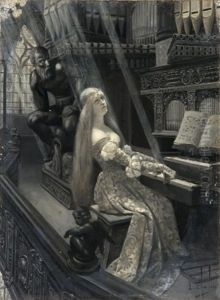 La Reine Quinte Essence Guerissant Les Maladies Par Chansons (preparatory Study For Chapter Xx Of Cinquieme Livre) by Louis Chalon