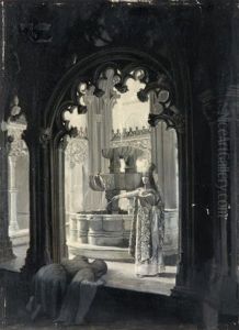 Panurge Devant L'oracle De (la Dive-bouteille?) by Louis Chalon