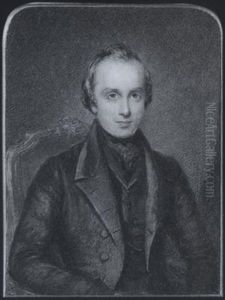 Robert Cheyne Esq., Seated In A Red Upholstered Chair, Wearing Black Suit by Maria A. Chalon