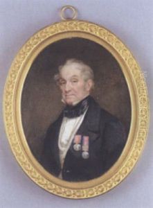 General John Reeve Of Leadenham Hall, Lincolnshire, Wearing A Black Coat And Two Decorations Including The Waterloo Medal
