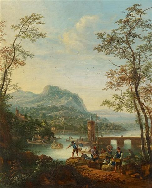 Flusslandschaft Mit Reisenden - view 1