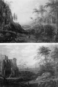 Paysage De La Vallee De Rhin Anime De Paysans Et Cavaliers