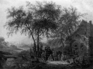 Paysage De La Valee Du Rhin by Louis Chalon