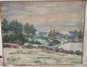 Paysage De Neige by Ernest Ponthier De Chamaillard