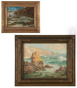California Seascape And The Old Log Bridge (2 Works) California Seascape And The Old Log Bridge (2 Works)