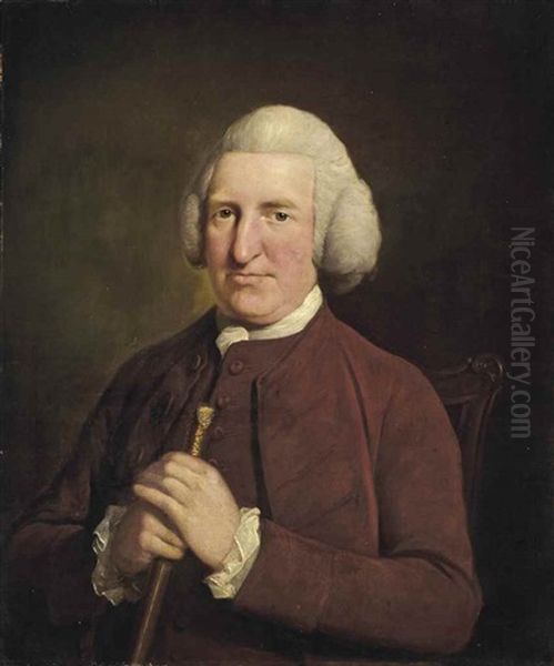 Portrait Of A Gentleman Holding A Cane - view 1