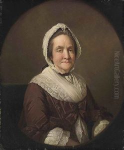 Portrait Of Frances Adcock, Mrs. Robert Butcher (b. 1710) In A Brown Dress And Lace Shawl And Cap