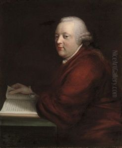 Portrait Of A Gentleman, In A Red Mantle, With An Open Book