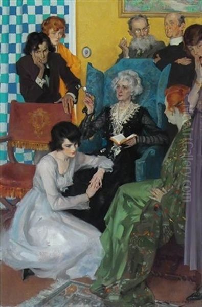 Group Of People Gathered Around Seated Old Woman (illus. For Harper's Monthly) - view 1