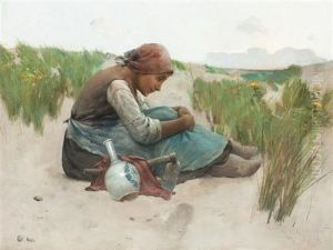 Girl In Field by George W. Chambers