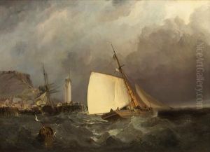 Shipping Off Scarborough by George William Crawford Chambers