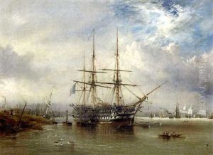 "h.m.s. Agamemnon" Lying Off Greenwich, Possibly When Loading The Atlantic Telegraph Cable "h.m.s. Agamemnon" Lying Off Greenwich, Possibly When Loading The Atlantic Telegraph Cable