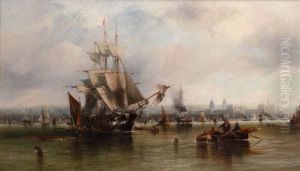 Shipping Off Greenwich by George William Crawford Chambers