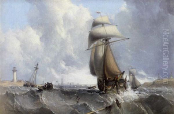Shipping Off A Headland In Heavy Scenes - view 1