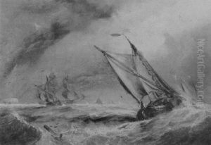 A Ship In Distress In A Storm Off A Rocky Coast A Ship In Distress In A Storm Off A Rocky Coast