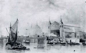 Cannon Street Railway Station From The River