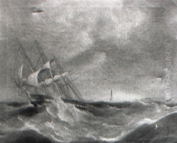 A Frigate Under Shortened Sail Running Before The Storm - view 1