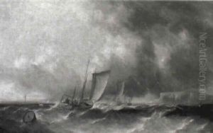 Vessels Off The Coast by George William Crawford Chambers