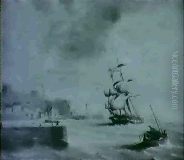 A Merchant Brig, Thought To Be The Annie Largy, Approaching Hartlepool Harbour, Cleveland - view 1