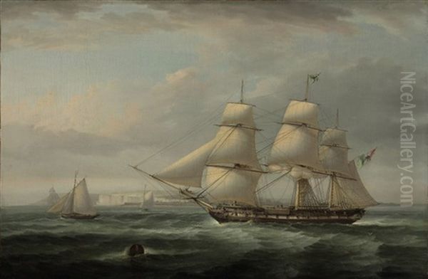 A Mexican Frigate Off Dover - view 1