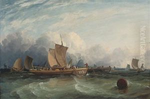 Dublin Fishermen Hauling In The Nets by Sir George Chambers