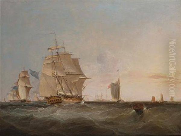 The Former Royal Yacht "royal George" Reducing Sail As She Enters A Fleet Anchorage - view 1