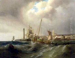Shipping In A Heavy Swell Off Margate by Sir George Chambers