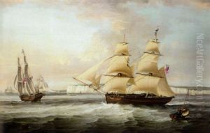 A Ship In Two Positions Off Flamborough Head