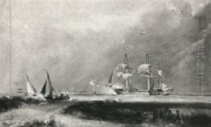 Dutch Indiaman Arriving At Rotterdam by Sir George Chambers