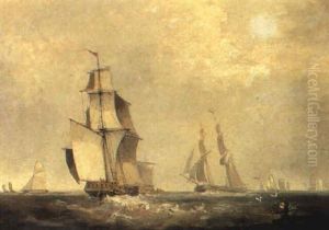 Busy Shipping Lanes In The Channel by Sir George Chambers