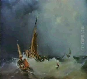 Fishing Boats Shortening Sail by Sir George Chambers