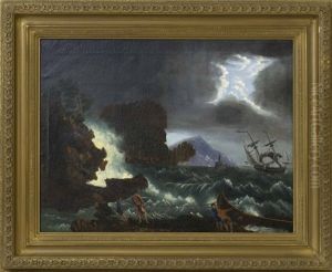Dramatic Maritime Scene With Shipwreck Dramatic Maritime Scene With Shipwreck
