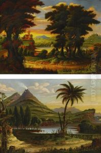 Castel Gandolfo; Vesuvius: A Pair by Thomas Chambers