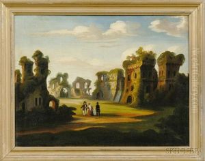 Figures In A Fantasy Of Ruins by Thomas Chambers