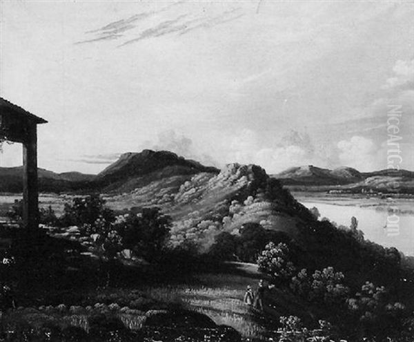River Overlook With Figures - view 1