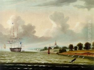 Ship Off The Coast Of Maine by Thomas Chambers