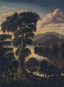 A View Of The Hudson With Bear Mountain In The Background by Thomas Chambers