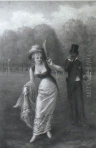A Courtship In The Park by Fernand Maximilien De Chambord