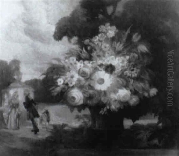 Romantic Scene With A Couple And A Bouquet - view 1
