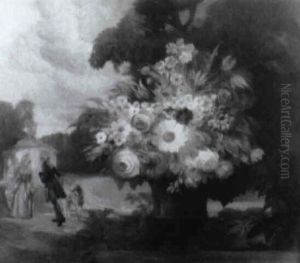 Romantic Scene With A Couple And A Bouquet