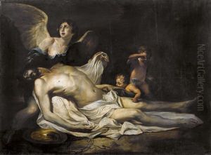 Engel Beweinen Den Leichnam Christi by Philippe de Champaigne